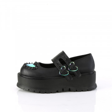 Maryjane Demonia Cult SLACKER-25 Blk Vegan Leather 8us 38eu