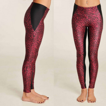 Paradise Chick LEGGINGS LEOPARD ATHLECIOUS Cherry XS