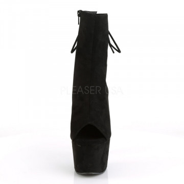 Pleaser ADORE-1018FS Blk Faux Suede/Blk Suede