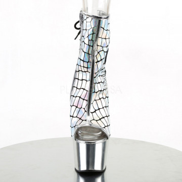 Pleaser ADORE-1018HG Slv Hologram Ostrich Pu/Slv Chrome