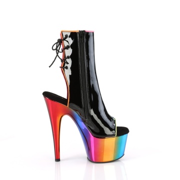 Pleaser ADORE-1018RC-02 Blk Pat/Rainbow Chrome