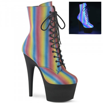 Pleaser ADORE-1020REFL-02 Rainbow Reflective/Blk Matte