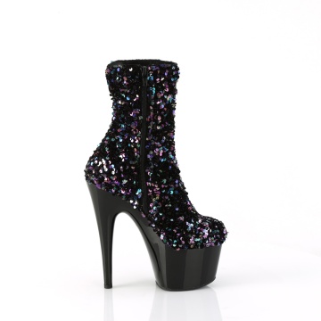 Pleaser ADORE-1042SQ Blk Multi Sequins/Blk
