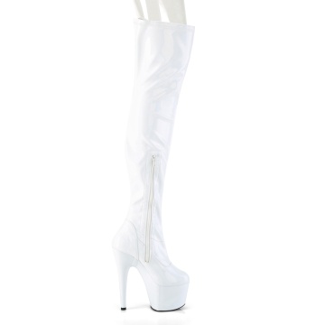 Pleaser ADORE-3000HWR Wht Str. Holo/Wht Holo