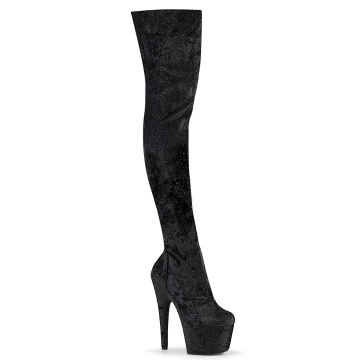 Pleaser ADORE-3000WR Blk Shimmering Fabric/Blk