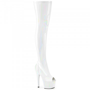 Pleaser ADORE-3011HWR Wht Str. Holo/Wht Holo