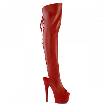 Pleaser ADORE-3019 Red Faux Leather/Red Matte