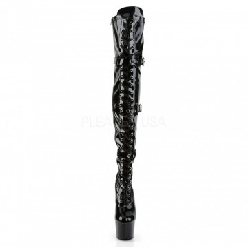 Pleaser ADORE-3028 Blk Str Pat/Blk