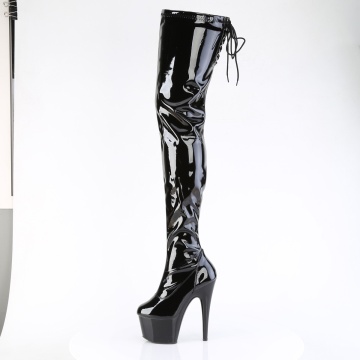 Pleaser ADORE-4000SLT Blk Str Pat/Blk