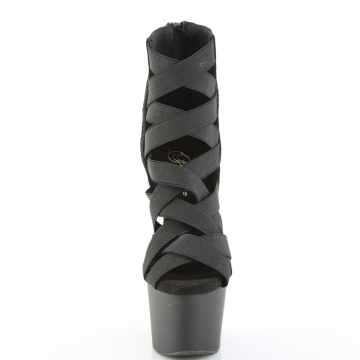 Pleaser ADORE-700-24 Blk Elastic Band-Microfiber/Blk Matte