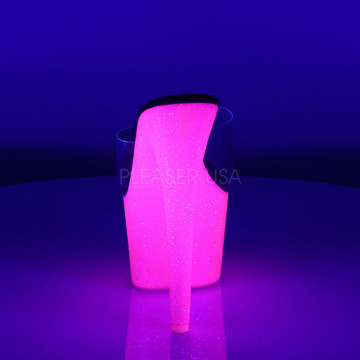 Pleaser ADORE-701UVG Clr/Neon H. Pink Glitter