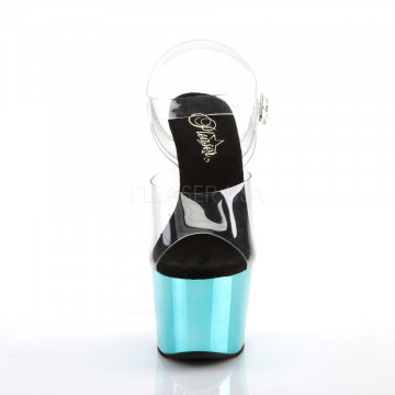Pleaser ADORE-708 Clr/Turquoise Chrome