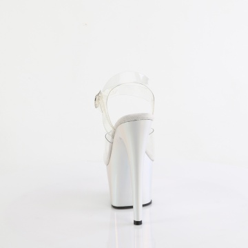 Pleaser ADORE-708LQ Clr/Liquid Slv Hologram