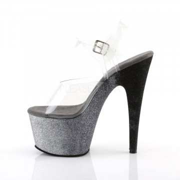 Pleaser ADORE-708OMBRE Clr/Slv-Blk Ombre