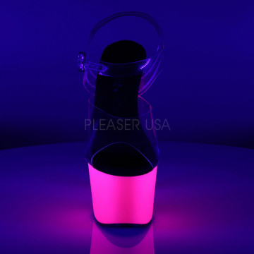 Pleaser ADORE-708UV Clr/Neon Pink