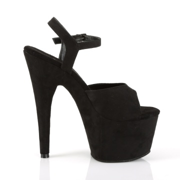 Pleaser ADORE-709FS Blk Faux Suede/Blk Faux Suede