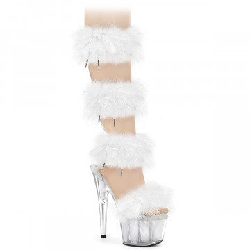Pleaser ADORE-728F Clr-Wht Fur/M