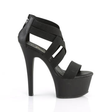 Pleaser ASPIRE-669 Blk Elastic Band-Faux Leather/Blk Matte