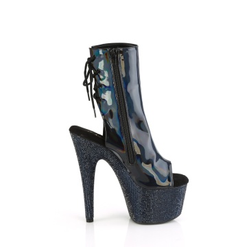 Pleaser BEJEWELED-1018DM-7 Blk Holo Pat/Midnight Blk RS