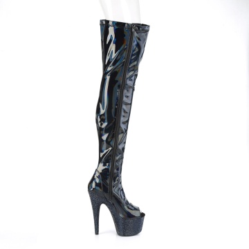 Pleaser BEJEWELED-3011-7 Blk Str Holo Pat/Midnight Blk RS - Img 6