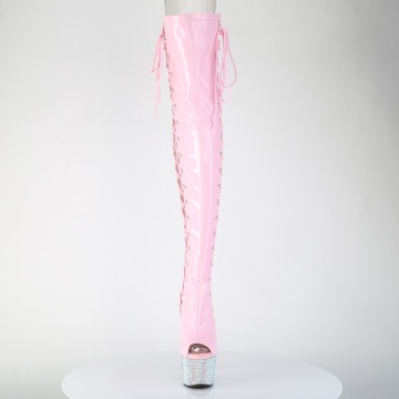 Pleaser BEJEWELED-3052HG-7 B. Pink Holo Pat/Slv AB RS