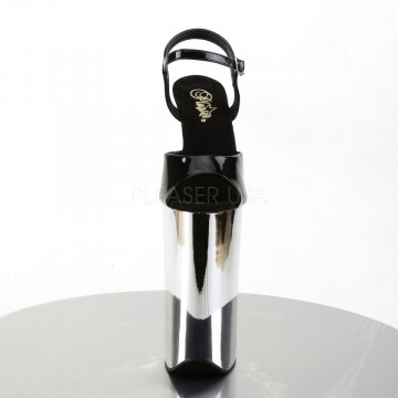 Pleaser BEYOND-009 Blk/Slv Chrome
