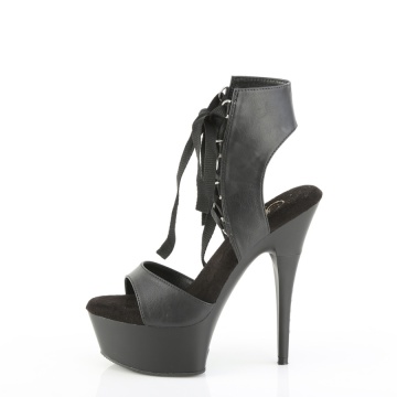 Pleaser CAPTIVA-600-14 Blk Faux Leather/Blk Matte