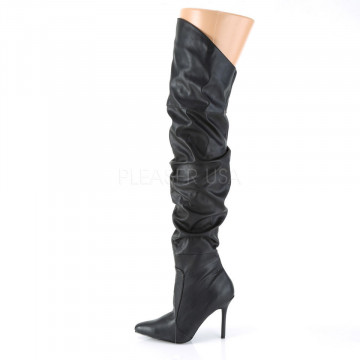 Pleaser CLASSIQUE-3011 Blk Faux Leather