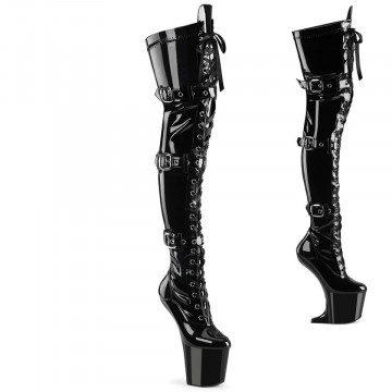 Pleaser CRAZE-3028 Blk Str. Pat/Blk