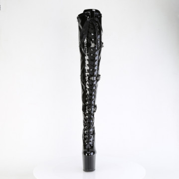 Pleaser CRAZE-3028 Blk Str. Pat/Blk