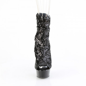 Pleaser DELIGHT-1008SQ Blk Sequins/Blk Matte