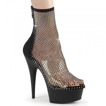 Pleaser DELIGHT-1009 Blk Faux Suede-RS Mesh/Blk Matte