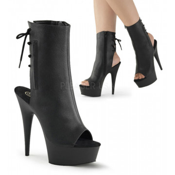 Pleaser DELIGHT-1018 Blk Faux Leather/Blk
