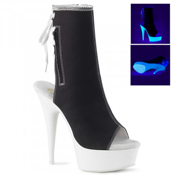 Pleaser DELIGHT-1018SK Blk Canvas/Neon White 8us 38eu