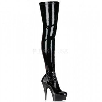 Pleaser DELIGHT-3000 Blk Str Pat/Blk