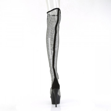 Pleaser DELIGHT-3009 Blk Faux Suede-RS Mesh/Blk Matte