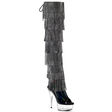 Pleaser DELIGHT-3017HG-RSF Blk Holo Pat/Clr