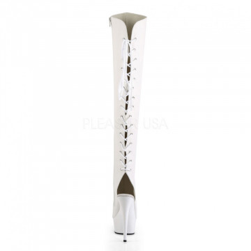 Pleaser DELIGHT-3019 Wht Faux Leather/Wht