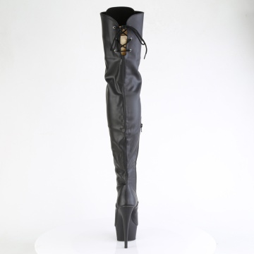 Pleaser DELIGHT-3022 Blk Faux Leather/Blk Matte