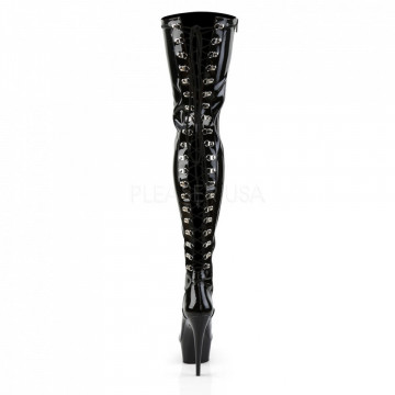 Pleaser DELIGHT-3063 Blk Str Pat/Blk