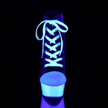 Pleaser DELIGHT-600SK-02 Blk Canvas/Neon White