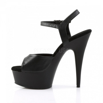 Pleaser DELIGHT-609 Blk Faux Leather/Blk Matte