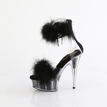 Pleaser DELIGHT-624F Clr-Blk Fur/M