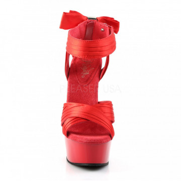 Pleaser DELIGHT-668 Red Satin/Red