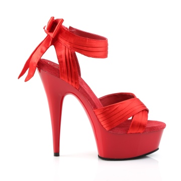 Pleaser DELIGHT-668 Red Satin/Red