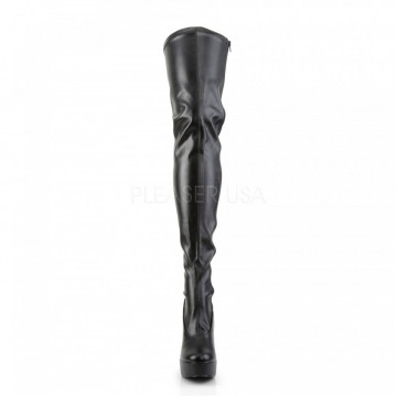 Pleaser ELECTRA-3000Z Blk Str Faux Leather