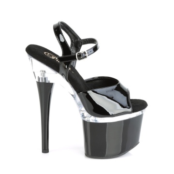 Pleaser ESTEEM-709 Blk Pat/Clr-Blk