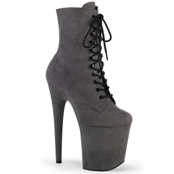 Pleaser FLAMINGO-1020FS Grey Faux Suede/Grey Faux Suede