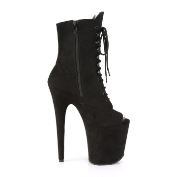 Pleaser FLAMINGO-1021FS Blk Faux Suede/Blk Faux Suede