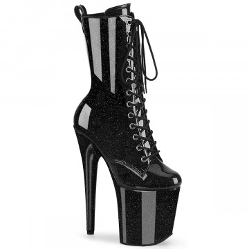 Pleaser FLAMINGO-1040GP Blk Glitter Pat/M